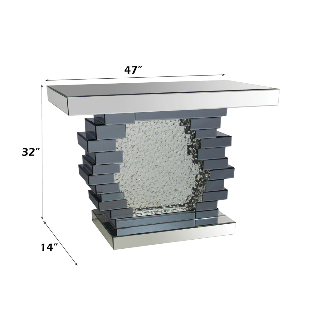 ACME Nysa Mirrored & Faux Crystals Console Table Model 90232