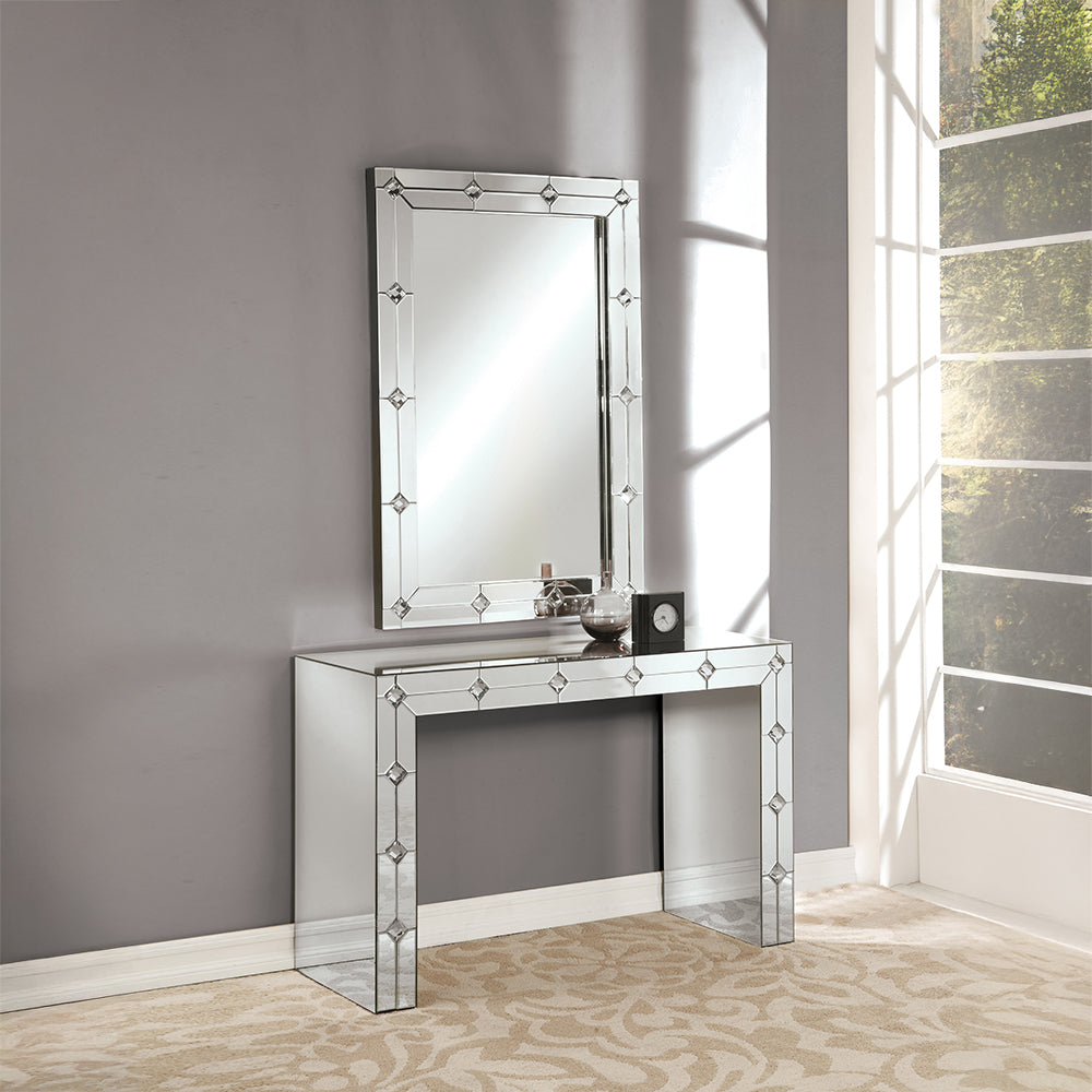 ACME Hessa Mirrored & Faux Rhinestone Console Table Model 90242