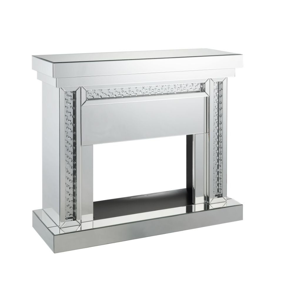 ACME Nysa Mirrored & Faux Crystals Fireplace Model 90272