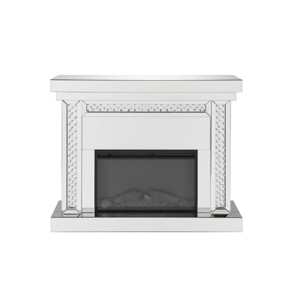 ACME Nysa Mirrored & Faux Crystals Fireplace Model 90272