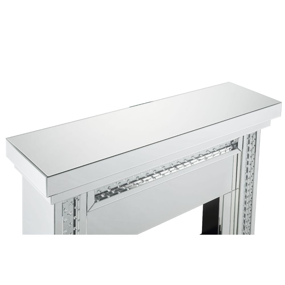 ACME Nysa Mirrored & Faux Crystals Fireplace Model 90272