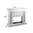 ACME Nysa Mirrored & Faux Crystals Fireplace Model 90272