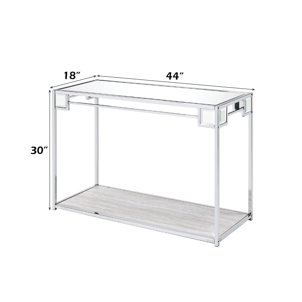 ACME Asbury Mirrored Chrome Console Table Model 90308