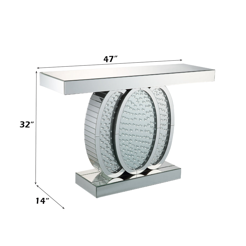 ACME Nysa Mirrored & Faux Crystals Console Table Model 90320