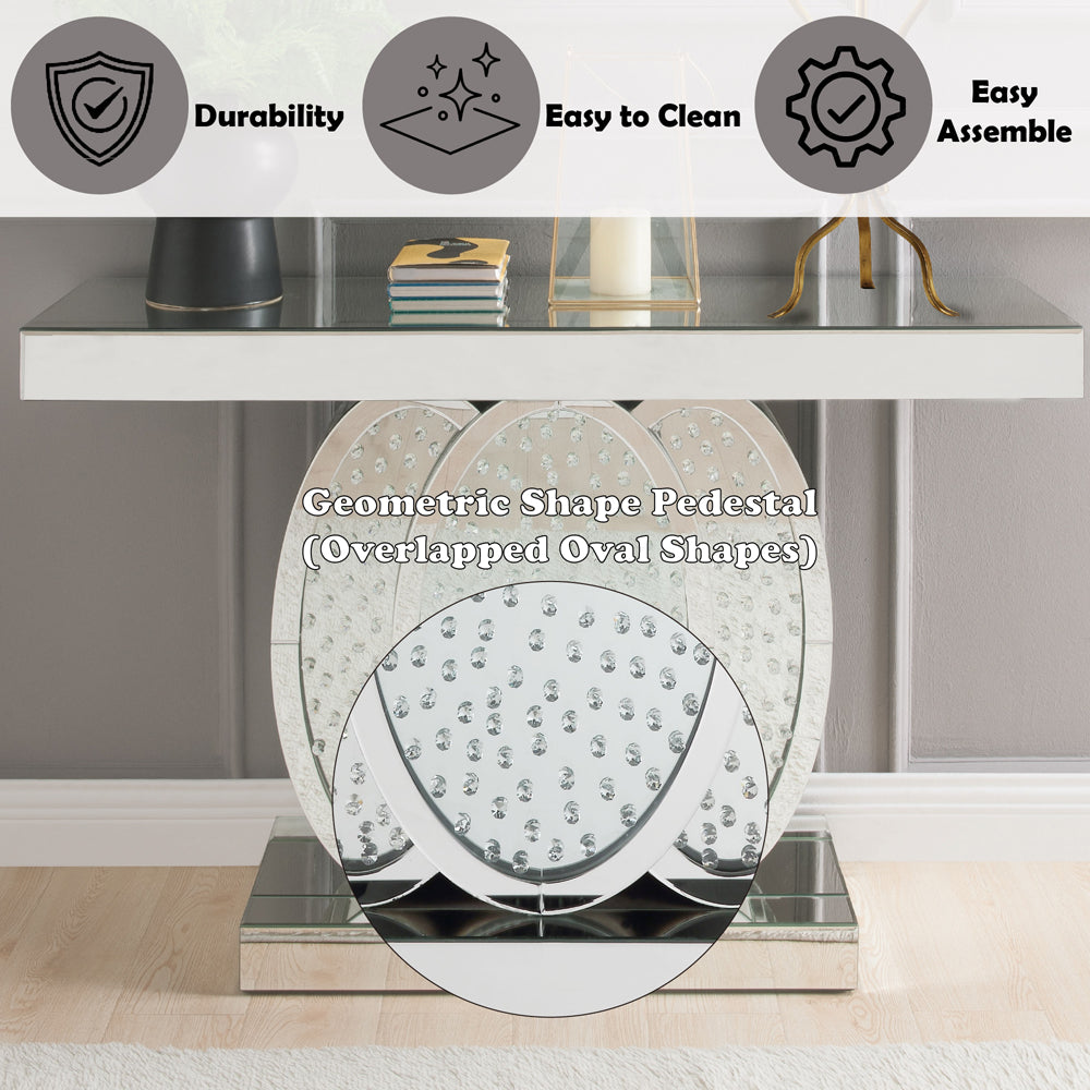ACME Nysa Mirrored & Faux Crystals Console Table Model 90320