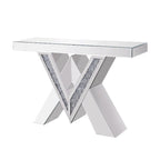 ACME Noralie Mirrored & Faux Diamonds Console Table Model 90444