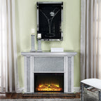 ACME Noralie Mirrored Faux Diamonds Fireplace Model 90457