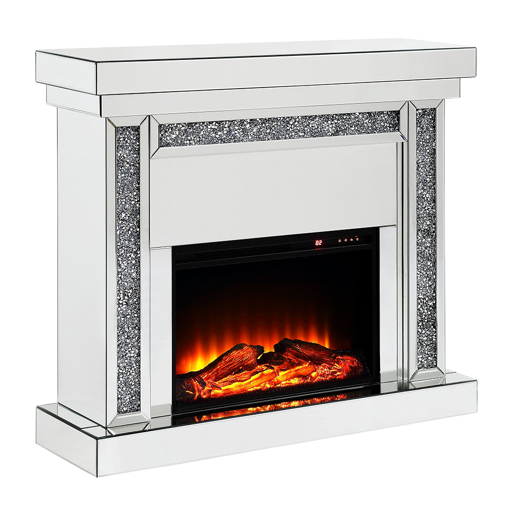 ACME Noralie Mirrored & Faux Diamonds Fireplace Model 90470