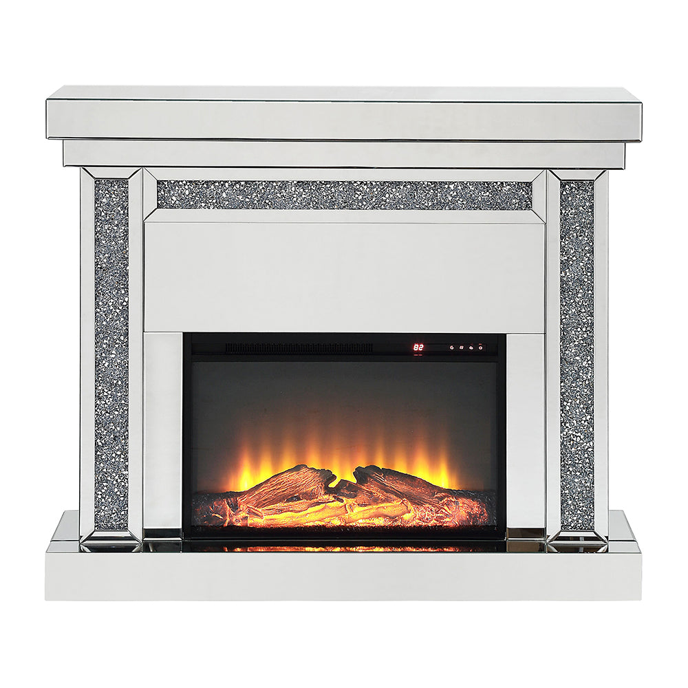 ACME Noralie Mirrored & Faux Diamonds Fireplace Model 90470