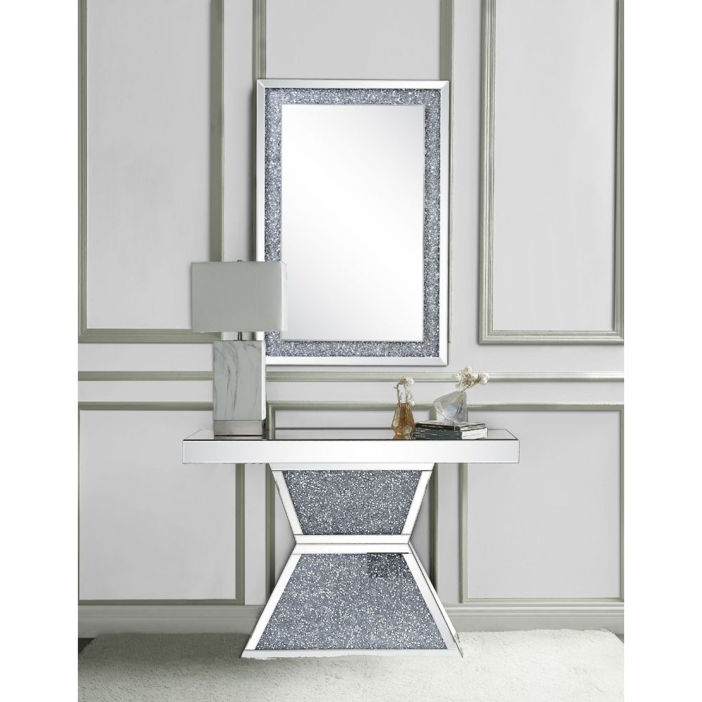 ACME Noralie Mirrored & Faux Diamonds Console Table Model 90497