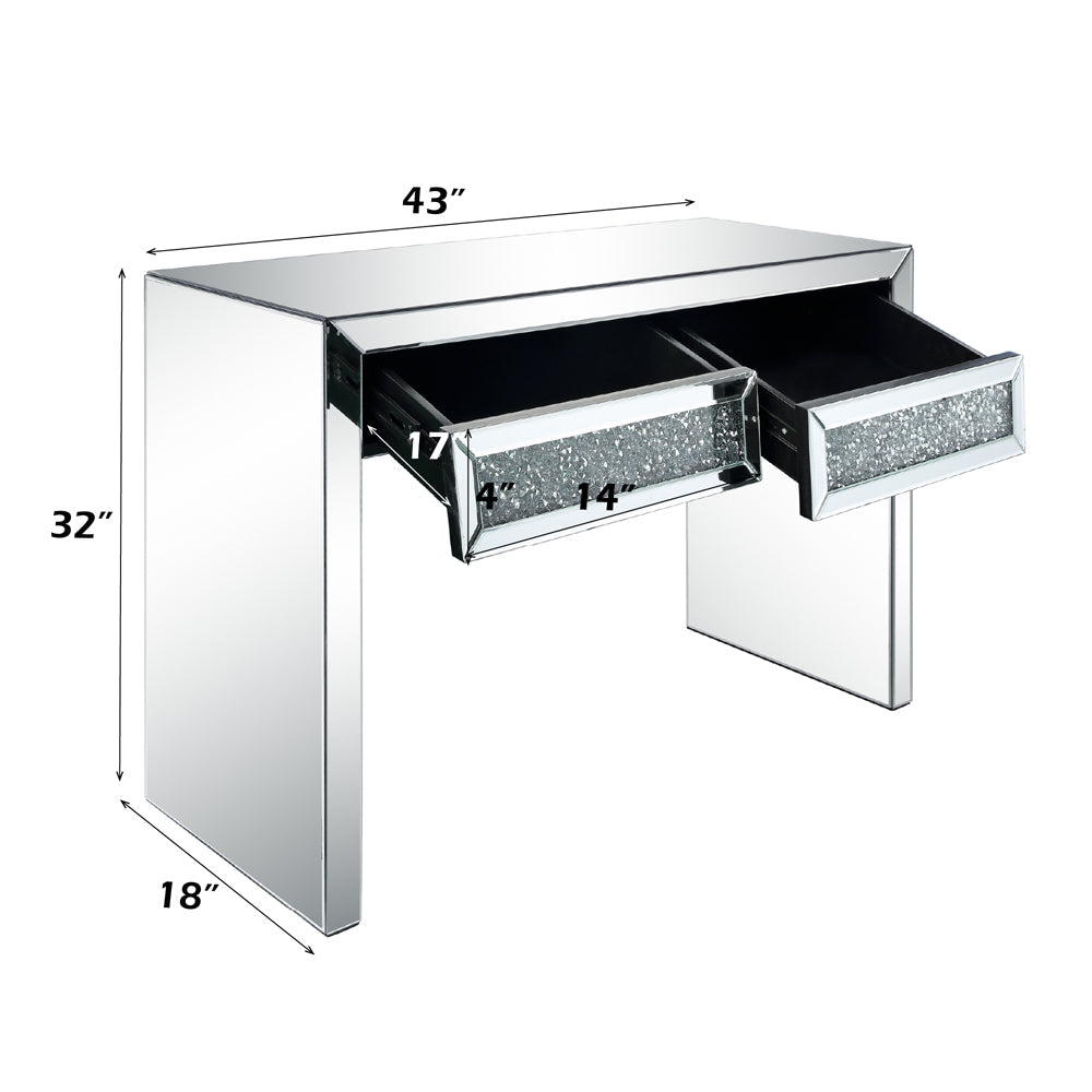 ACME Noralie Mirrored & Faux Diamonds Console Table Model 90505