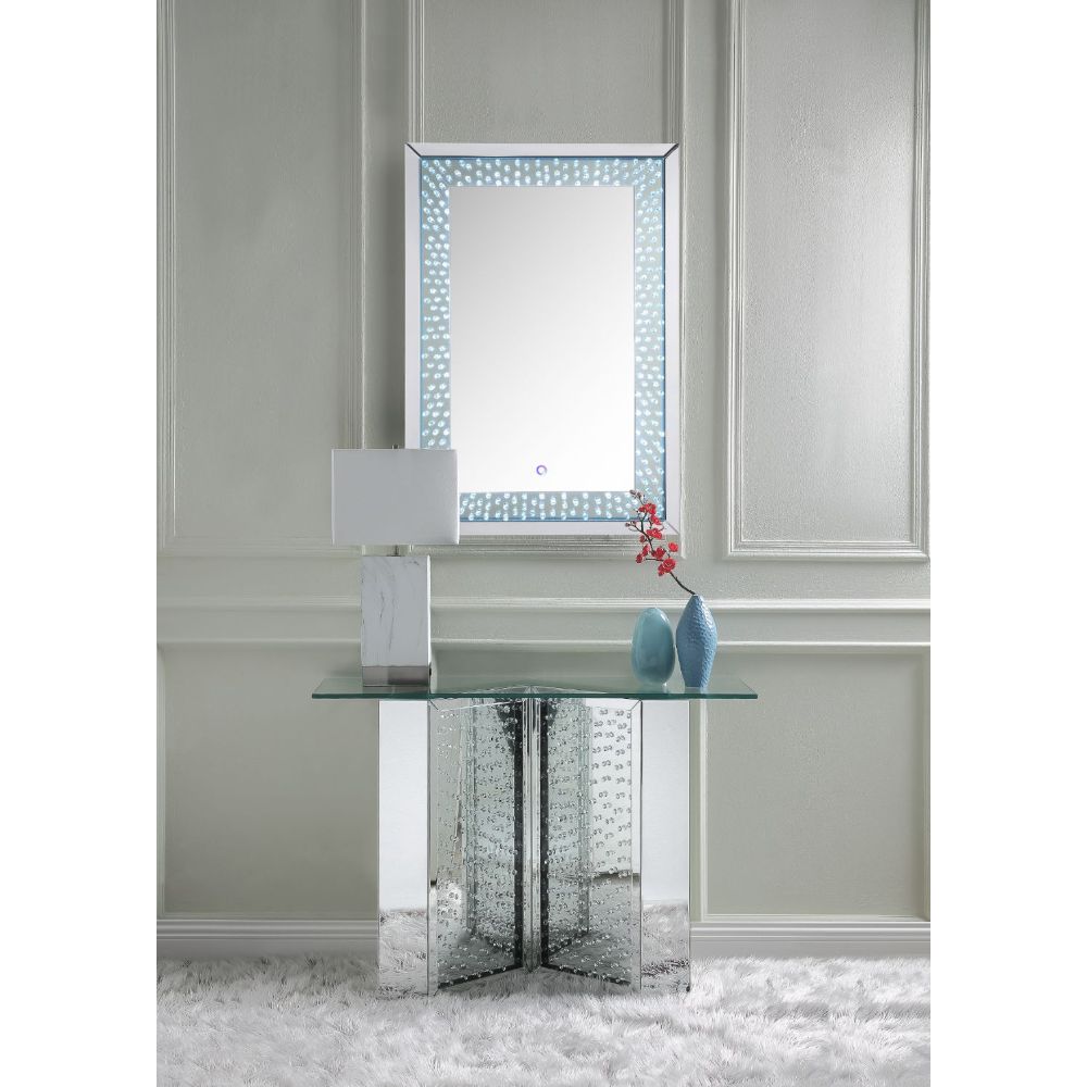 ACME Nysa Mirrored & Faux Crystals Console Table Model 90510