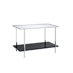 ACME Angwin Mirrored Engineered Stone Top & Chrome Console Table Model 90515