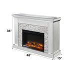 ACME Laksha Mirrored & Stone Fireplace Model 90522
