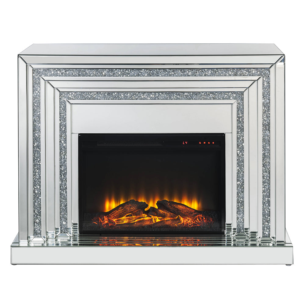 ACME Noralie Mirrored & Faux Diamonds Fireplace Model 90523