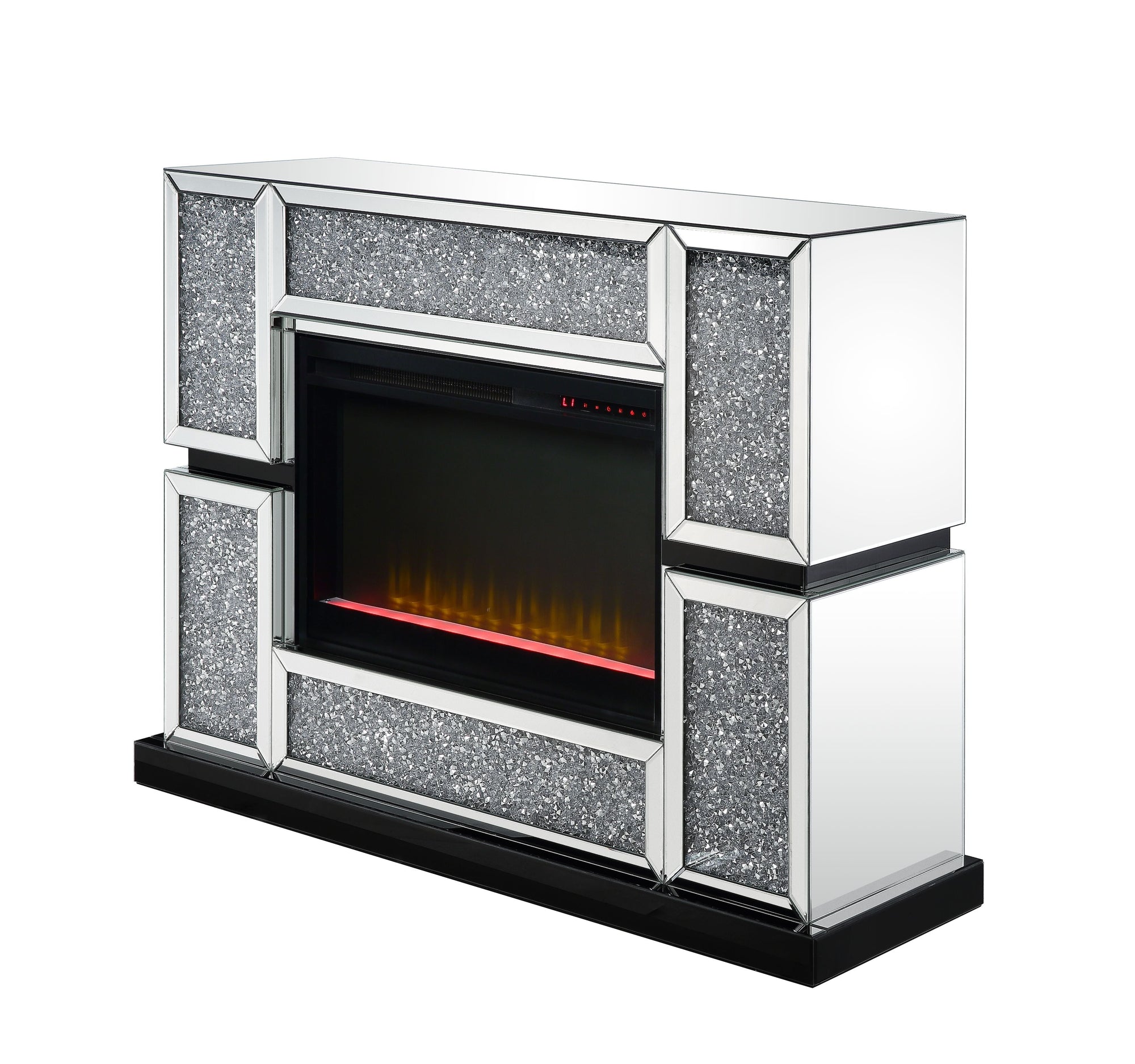 ACME Noralie Mirrored & Faux Diamonds Fireplace Model 90660