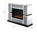 ACME Noralie Mirrored & Faux Diamonds Fireplace Model 90660