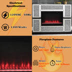 ACME Noralie Mirrored & Faux Diamonds Fireplace Model 90660