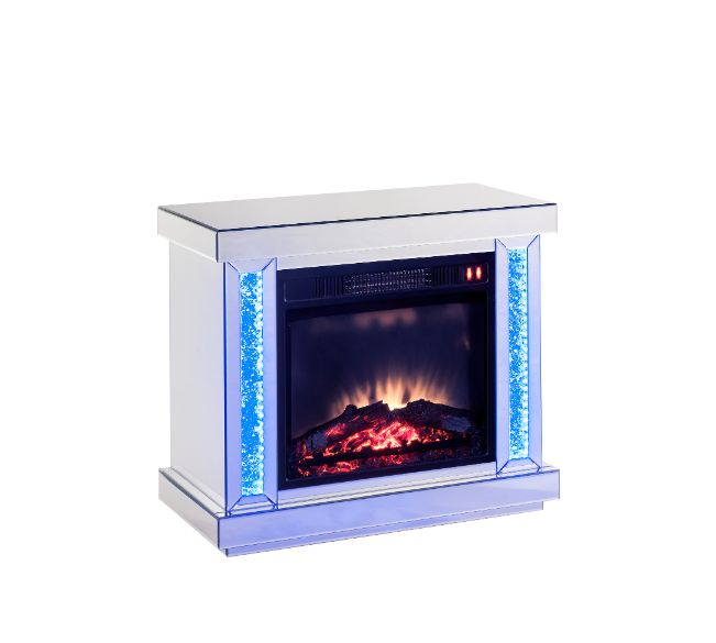 ACME Noralie LED Mirrored & Faux Diamonds Fireplace Model 90864