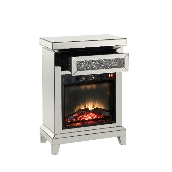 ACME Noralie Mirrored & Faux Diamonds Fireplace Model 90866