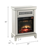 ACME Noralie Mirrored & Faux Diamonds Fireplace Model 90866