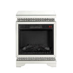 ACME Lotus Mirrored Faux Ice Cube Crystals Fireplace Model 90870