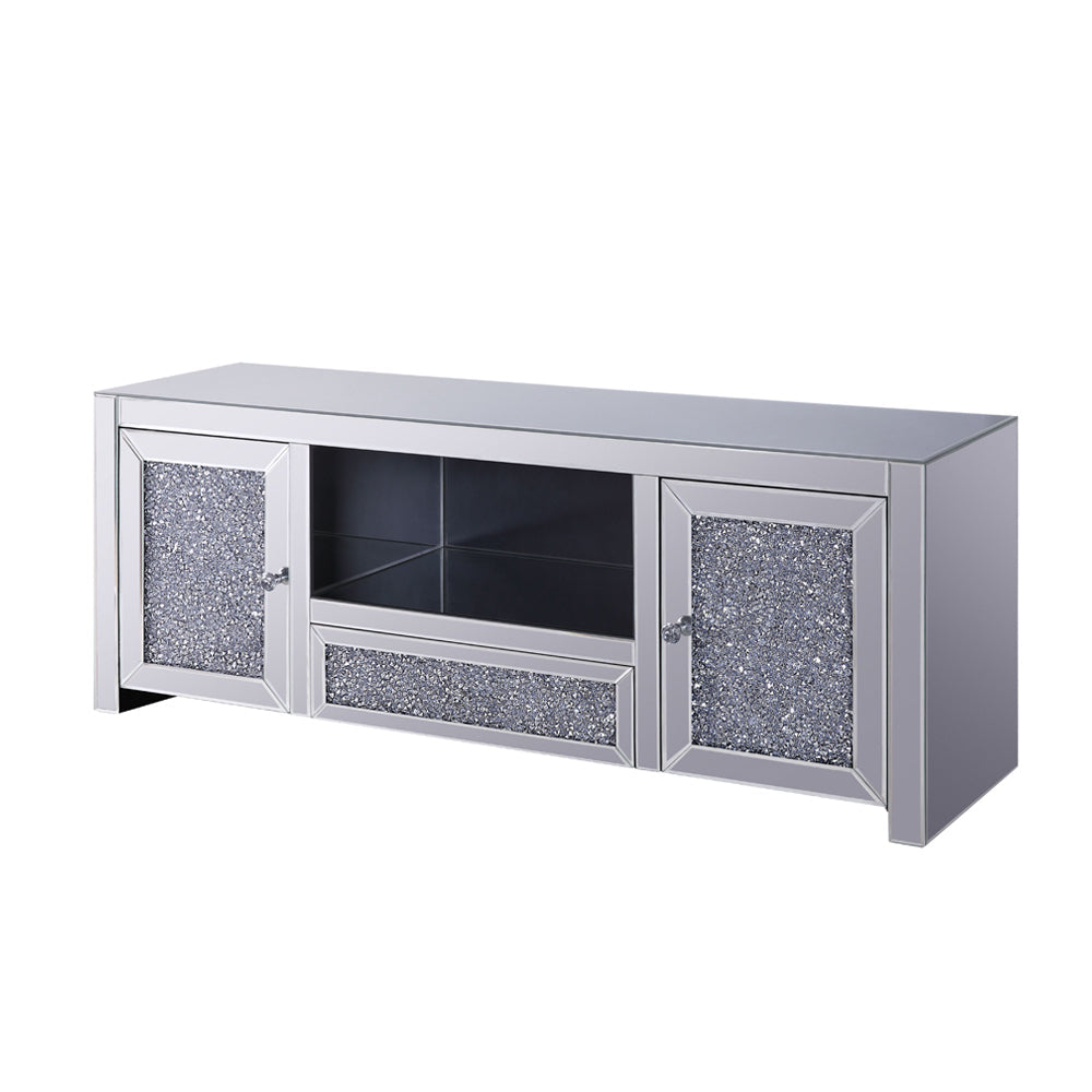 ACME Noralie Mirrored & Faux Diamonds TV Stand Model 91450