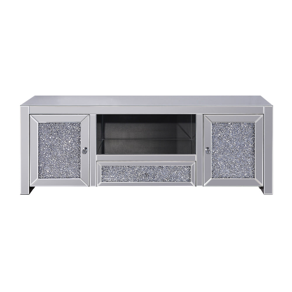 ACME Noralie Mirrored & Faux Diamonds TV Stand Model 91450