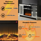 ACME Noralie Mirrored & Faux Diamonds TV Stand with Fireplace Model 91775