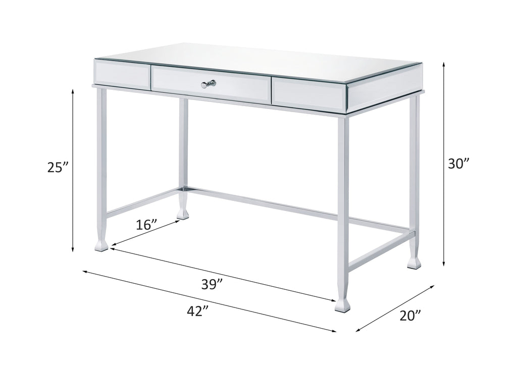 ACME Canine Mirrored and Chrome Writing Desk Model 92975