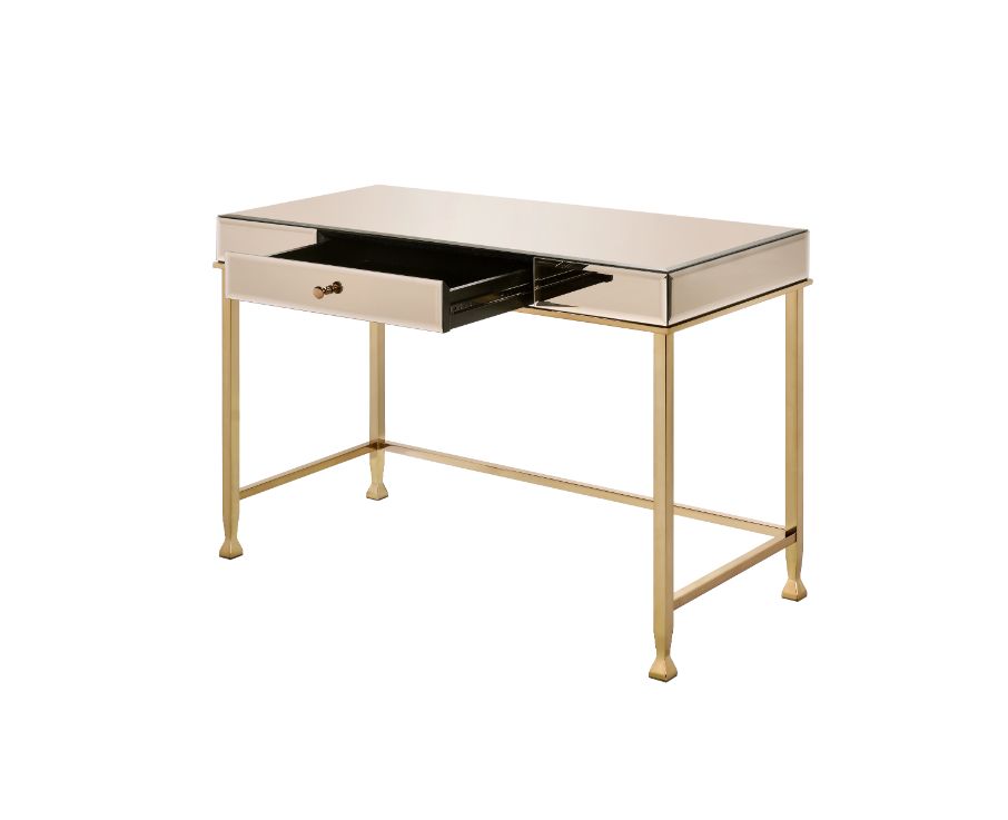 ACME Canine Smoky Mirrored and Champagne Writing Desk Model 92977