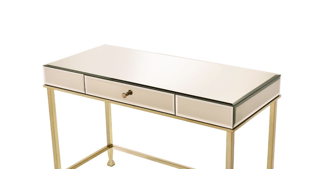 ACME Canine Smoky Mirrored and Champagne Writing Desk Model 92977