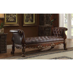 ACME Dresden Synthetic Leather & Cherry Oak Bench Model 96486