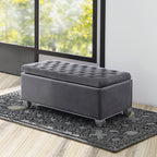 ACME Rebekah Gray Fabric Bench with Storage Model 96546