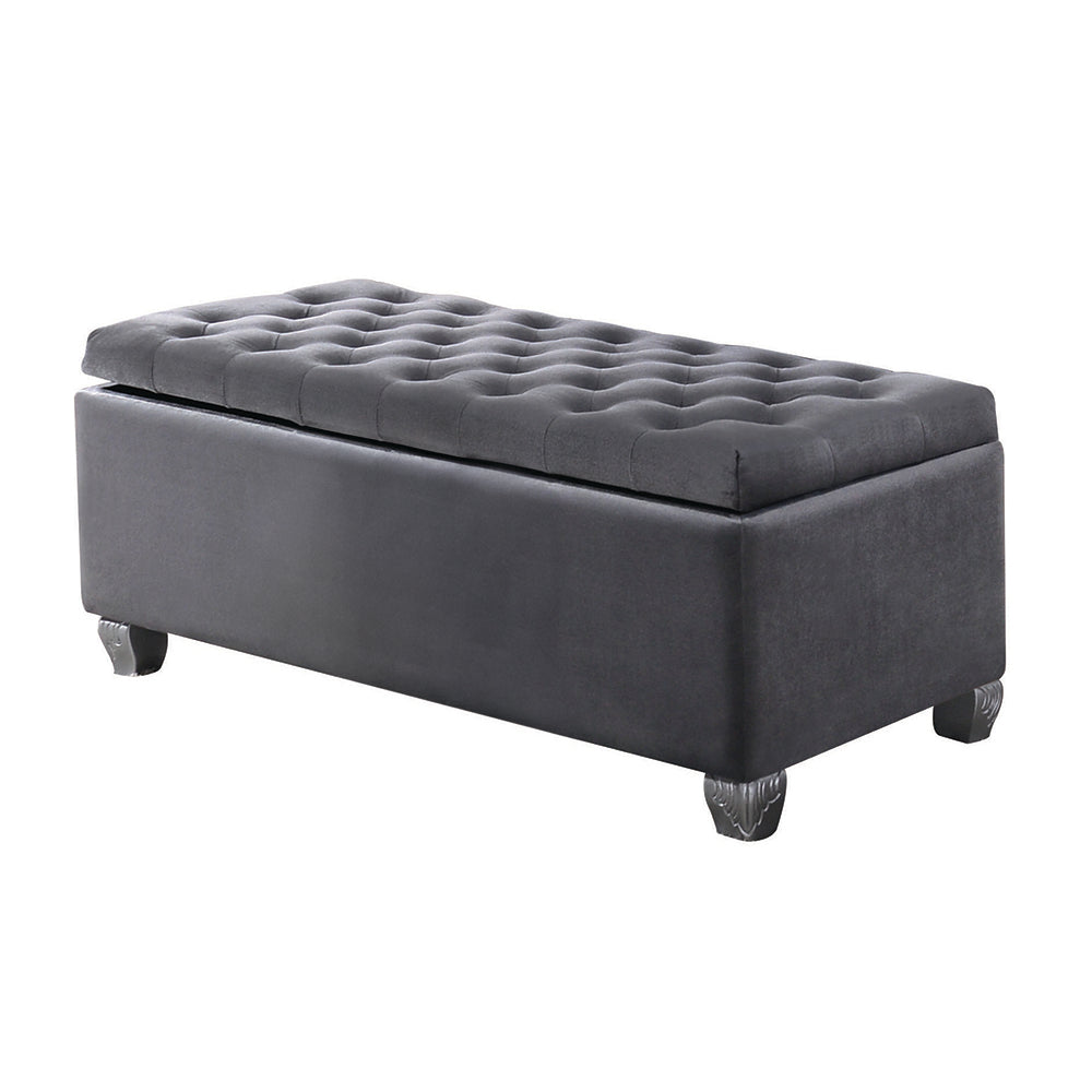 ACME Rebekah Gray Fabric Bench with Storage Model 96546