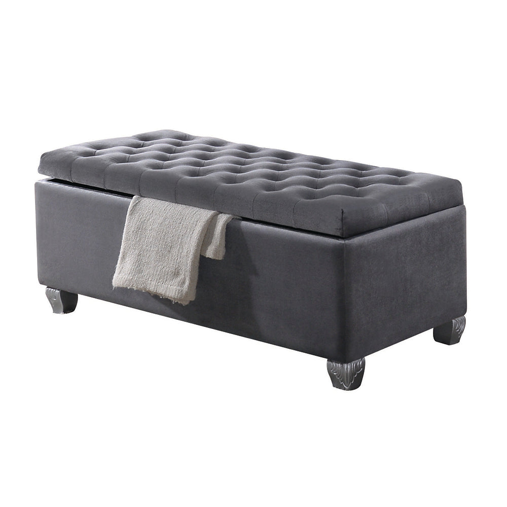 ACME Rebekah Gray Fabric Bench with Storage Model 96546