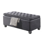 ACME Rebekah Gray Fabric Bench with Storage Model 96546