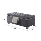 ACME Rebekah Gray Fabric Bench with Storage Model 96546