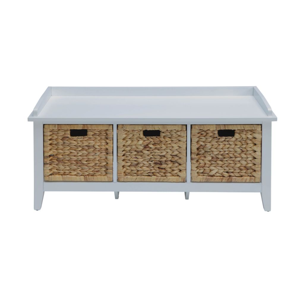 ACME Flavius White Bench with Storage Model 96759