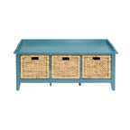 ACME Flavius Teal Bench with Storage Model 96761