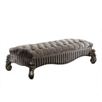 ACME Versailles Fabric & Antique Platinum Bench Model 96820