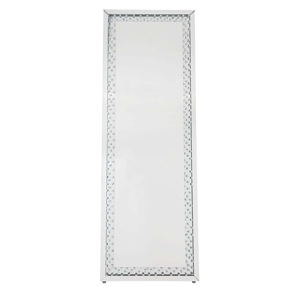 ACME Nysa Mirrored & Faux Crystals Floor Mirror Model 97025