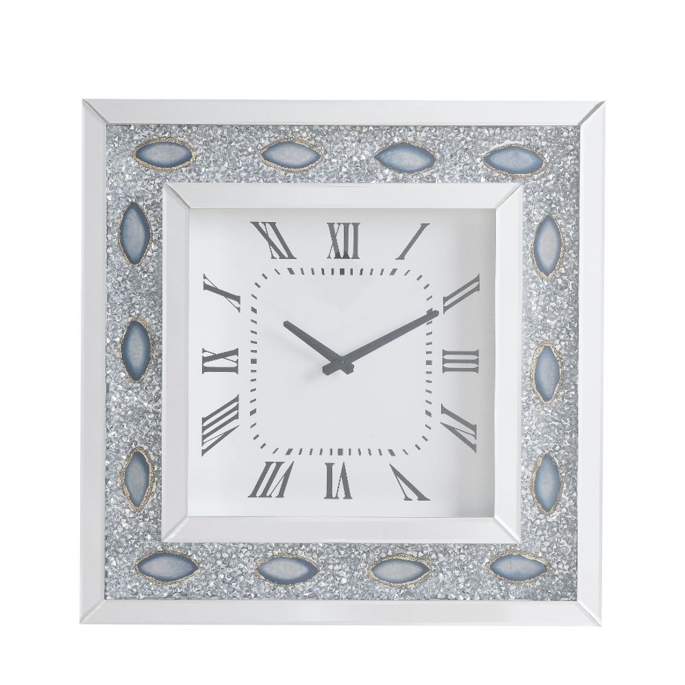 ACME Sonia Mirrored & Faux Agate Wall Clock Model 97047
