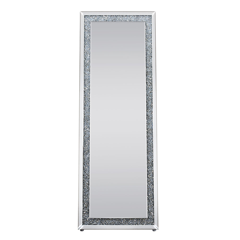 ACME Noralie Mirrored & Faux Diamonds Floor Mirror Model 97156