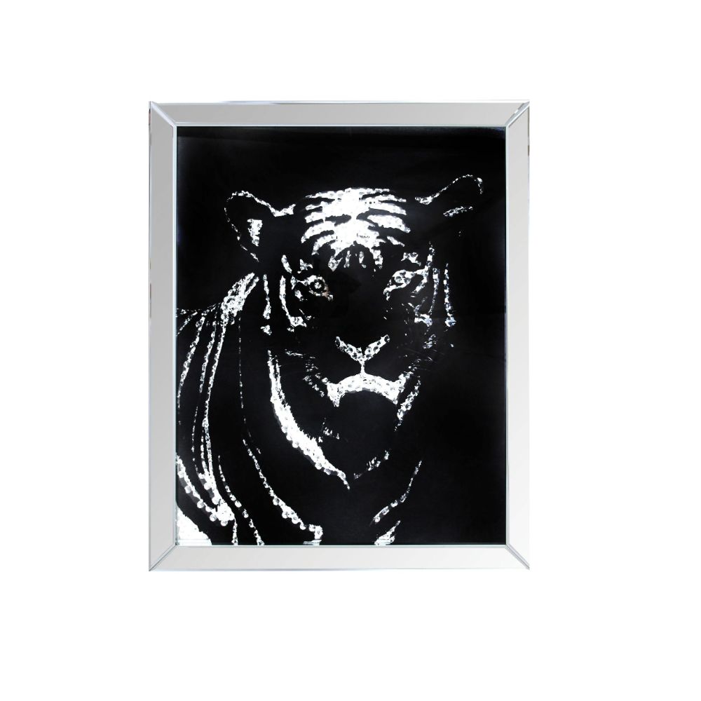ACME Talisha Mirrored & Faux Crystal Tiger Wall Art Model 97319