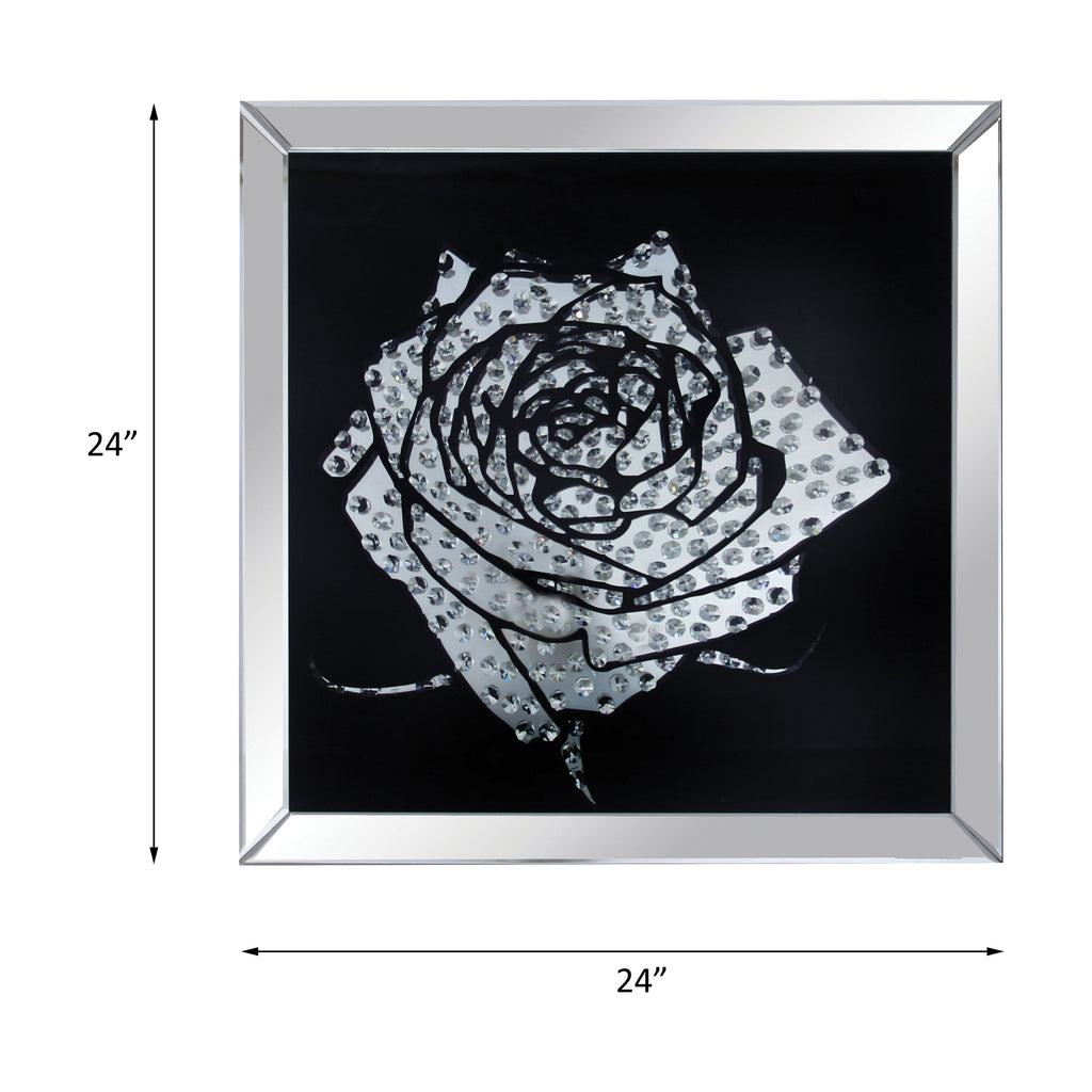 ACME Talisha Mirrored & Faux Crystal Rose Wall Art Model 97320