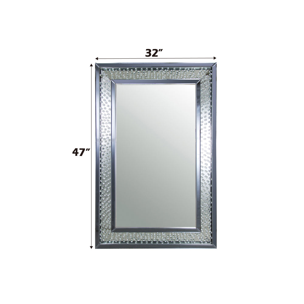 ACME Nysa Mirrored & Faux Crystals Accent Mirror Model 97387