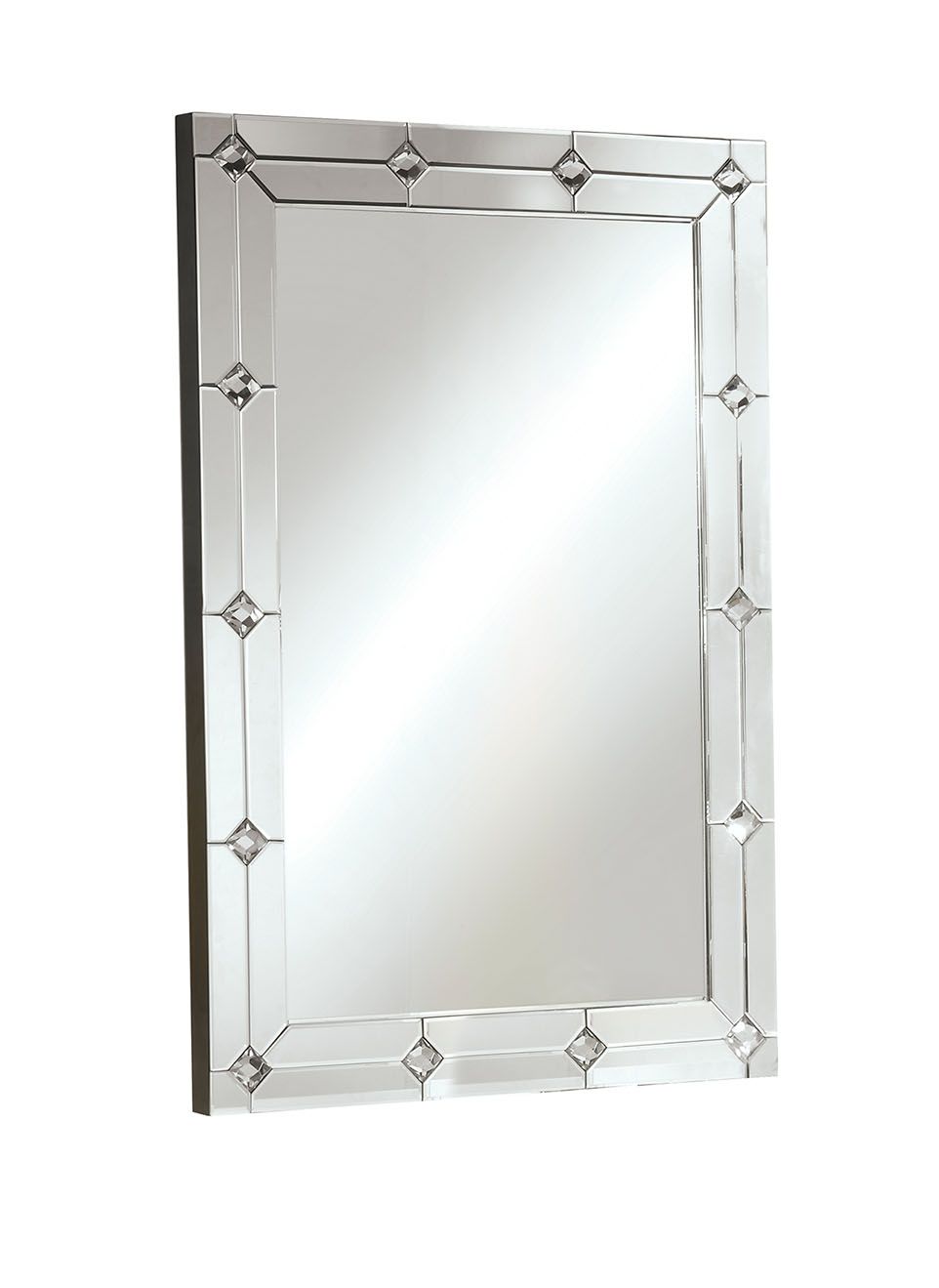 ACME Hessa Mirrored & Faux Rhinestones Accent Mirror Model 97390