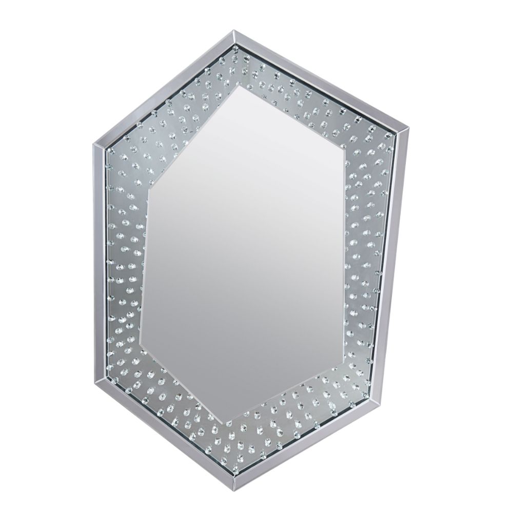 ACME Nysa Mirrored & Faux Crystals Accent Mirror Model 97570