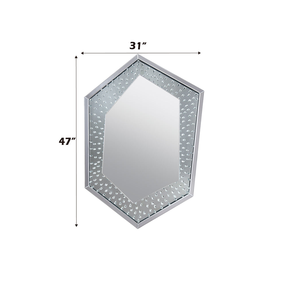 ACME Nysa Mirrored & Faux Crystals Accent Mirror Model 97570